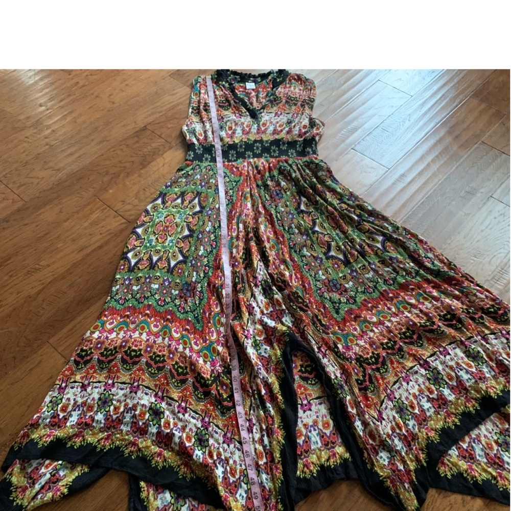 Bila Multicolor Floral Boho Maxi Dress - Black Trim - Picture 10 of 11